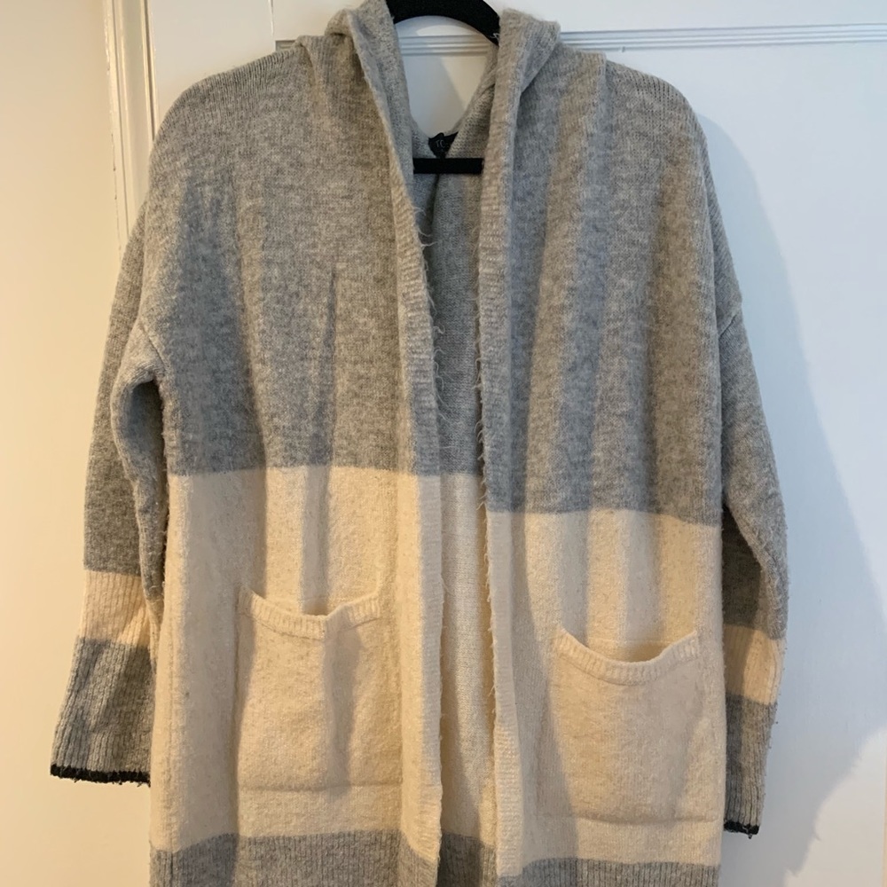 Topshop Long Open Hooded Sweater 4